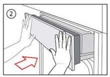 Как поднять/опустить панель вручную в пароварке Miele, рисунок 2.