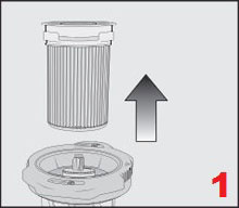 Очистка предварительного фильтра и фильтра для мелкодисперсной пыли, вертикальный пылесос Miele Triflex, рисунок 1.
